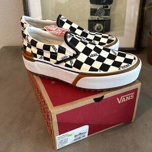 VANS Era Stacked Checkerboard Slip On Canvas Shoes